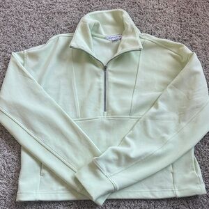 Athleta Women's Seasoft Rib 1/4 Zip Popover in Honeydew, size xs